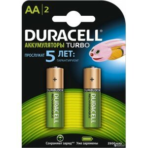 Аккумуляторы Duracell AA HR6 Ni-MH 2400mAh 1.2V 2шт