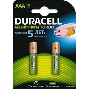 Аккумуляторы Duracell AAA HR03 Ni-MH 750mAh 1.2V 2шт