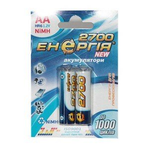 Аккумуляторы Энергия АА HR6 Ni-MH 2700mAh 1.2V 2/20/200шт