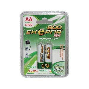 Аккумуляторы Энергия АА HR6 Ni-Cd 800mAh 1.2V 2/20/200шт