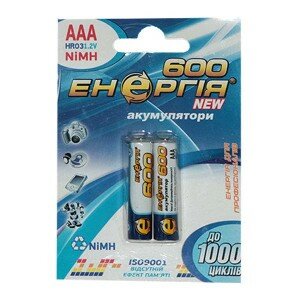 Аккумуляторы Энергия AAA HR03 Ni-MH 600mAh 1.2V 2/20/200шт