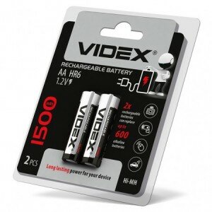 Аккумуляторы Videx - Rechargeable Battery AA HR6 Ni-MH 1500mAh 1.2V 2/20/360шт