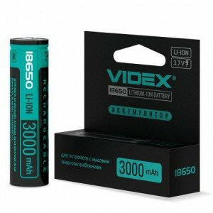 Аккумулятор Videx 18650-P с защитой Li-Ion 3000mAh 3.7V 1/20/160шт