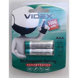 Аккумуляторы Videx - Rechargeable Battery ААА HR03 Ni-MH 1000mAh 1.2V 2/20/200шт