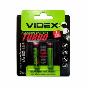 Батарейки Videx - Turbo alkaline AAA LR03 1.5V 2шт блистер